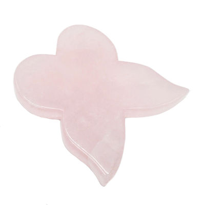 Instrument de beauté personnelle 90 mm Groupe de Guasha papillon rose avec pierre précieuse Rose Quartz Gua Sha