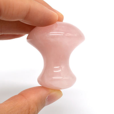 MM Taille Rose Quartz Pierre de massage en forme de champignon chaud Kit de massage en pierre pour Spa et beauté OEM