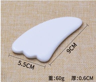 Outils de rasage du visage en céramique naturelle pour le masseur Guasha corps blanc portable