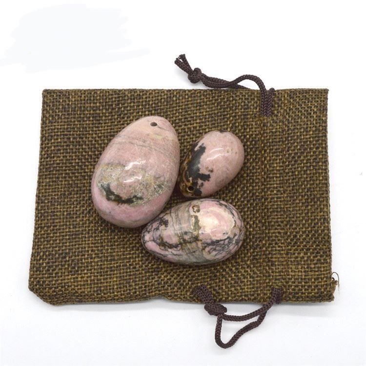 Ensemble d'œufs d'exercice de Kegel Rhodonite Stone Jade Yoni Massage pour le bien-être émotionnel des femmes