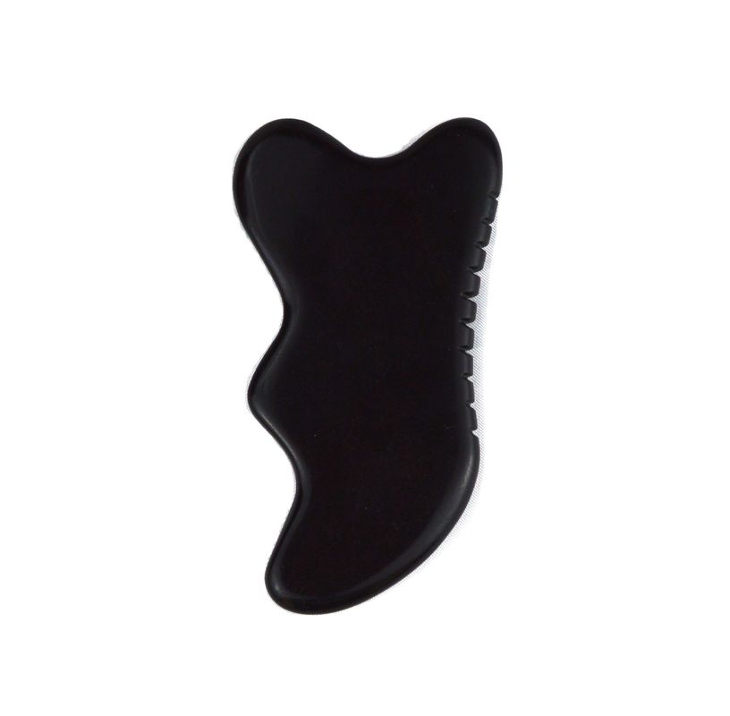 Outil de massage Gua Sha en pierre noire naturelle pour le pied, le cou, le dos et le visage