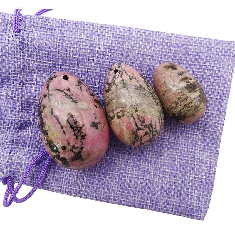 Exercice Kegel pierres précieuses Jade chaude Rhodonite Palm Stone Yoni œufs pour femmes entraînement musculaire pelvien en 3 tailles