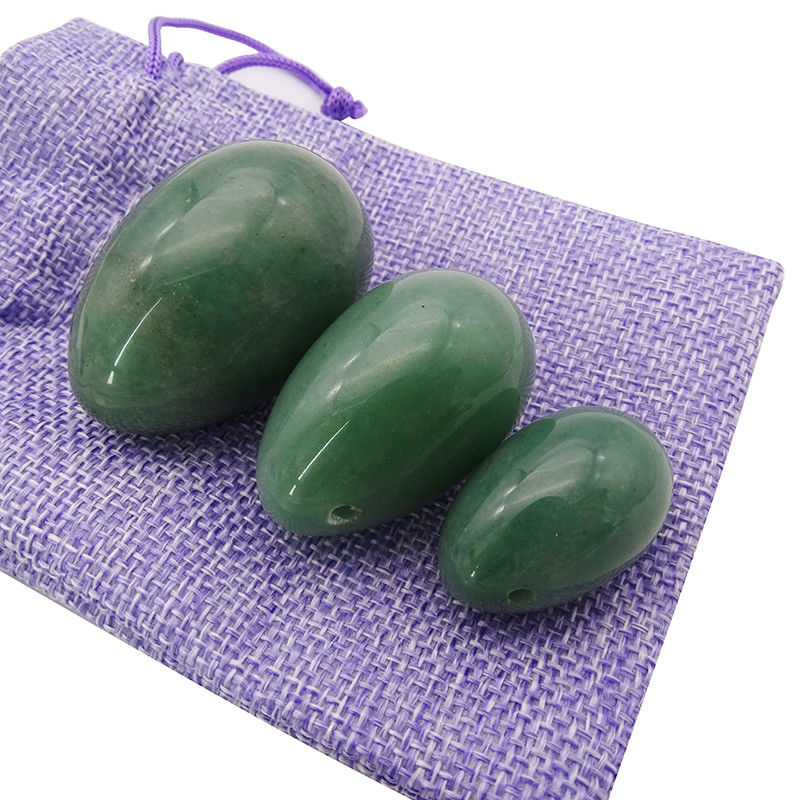 Pierre de jade naturelle œufs Yoni pour les femmes massage vaginal et entraînement musculaire pelvien 3 tailles ensemble propriétés produits sexuels