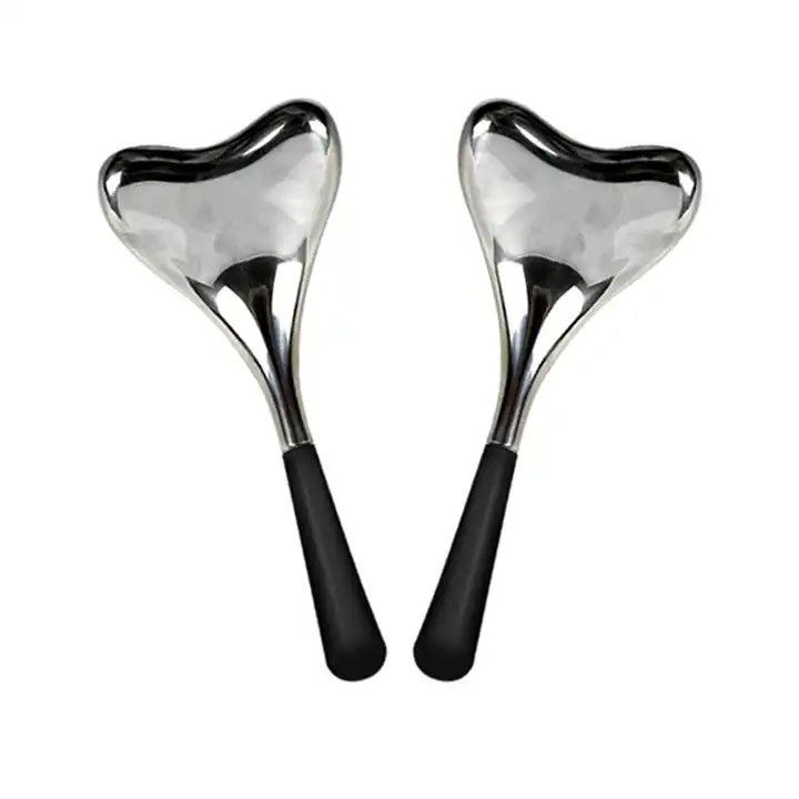 Globe de glace de refroidissement facial en acier inoxydable pour la beauté du visage Globe cryogénique en or/argent de luxe