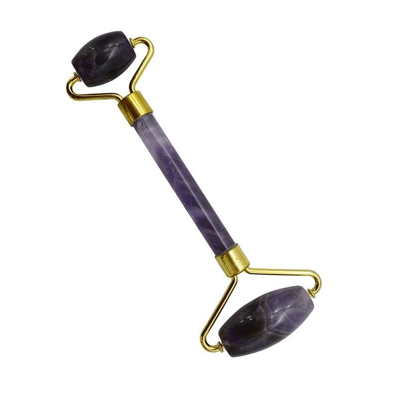 Améthyste Jade Roller Guasha Tools de soins de la peau du visage Petit rouleau pour les yeux Face Gua Sha Massageur pour les femmes Rouleau facial cadeaux de soins personnels