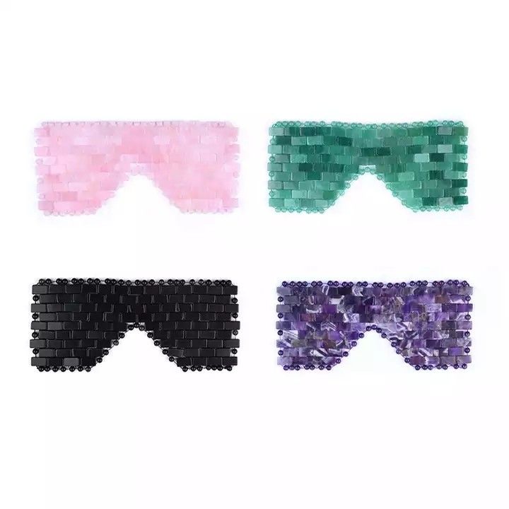 Masque facial en jade naturel écologique 16*9cm et masque facial en rose quartz