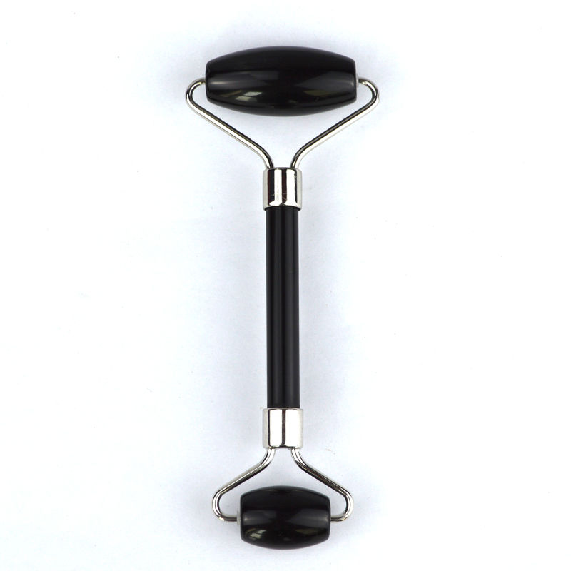 Roller naturel en obsidienne noire Guasha Massage du visage Gua Sha Roller pour le visage Cou et les yeux Classic Jade Roller Abordable