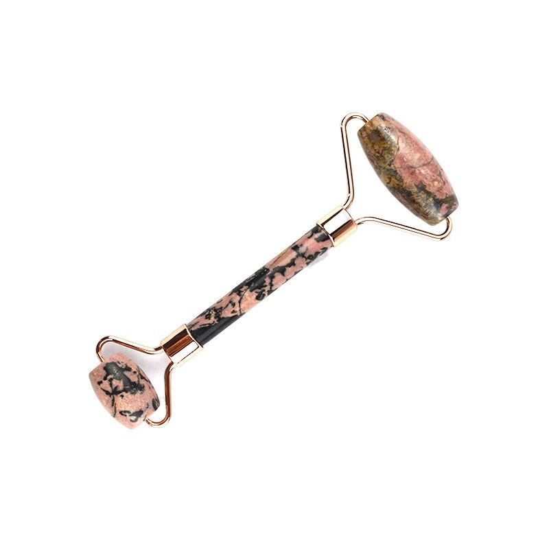 Masseur facial Rodonite Stone Jade Roller Gua Sha pour le massage musculaire Anti-âge 100% pierre précieuse naturelle Logo personnalisé maison