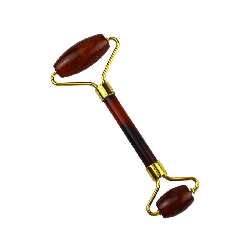 Logo personnalisé disponibled Produit de beauté du visage Carnelian Guasha Roller pour le massageur d' agat rouge cristallin 100% naturel