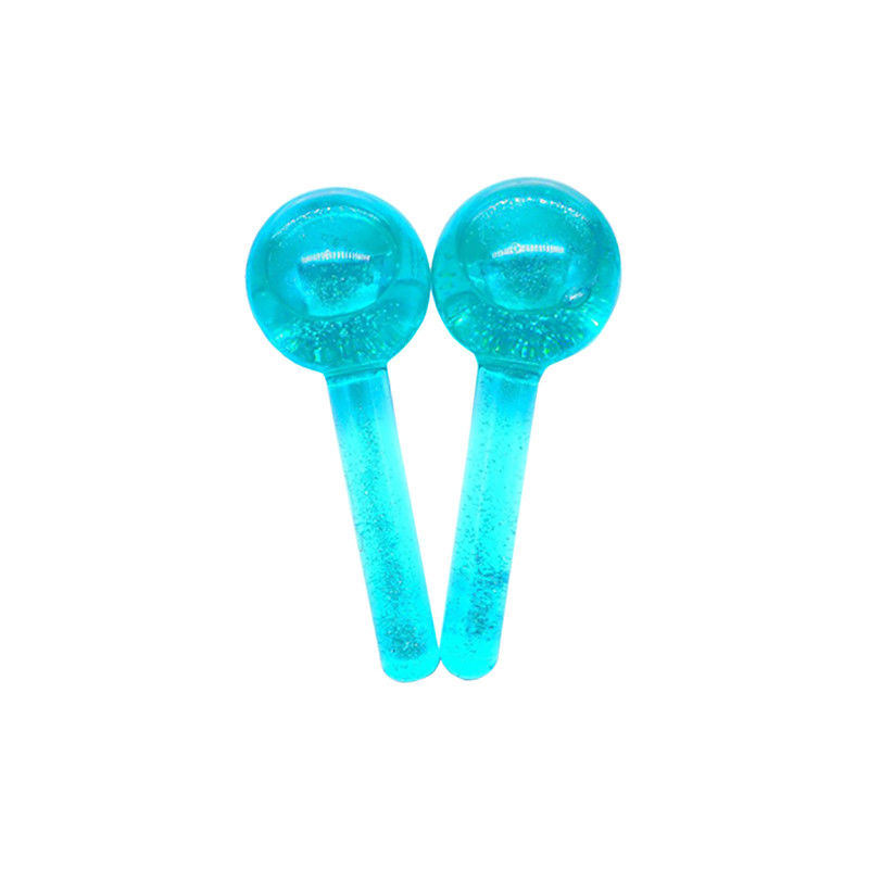 Outil de massage facial anti-âge Boules de glace Glitters pour refroidir le visage Cou et les yeux Resserrer la peau Borosilicate verre