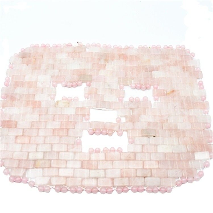 Logo personnalisé Masque en pierre de jade de beauté naturelle Rose Rose Quartz Déesse Masque facial Masque facial