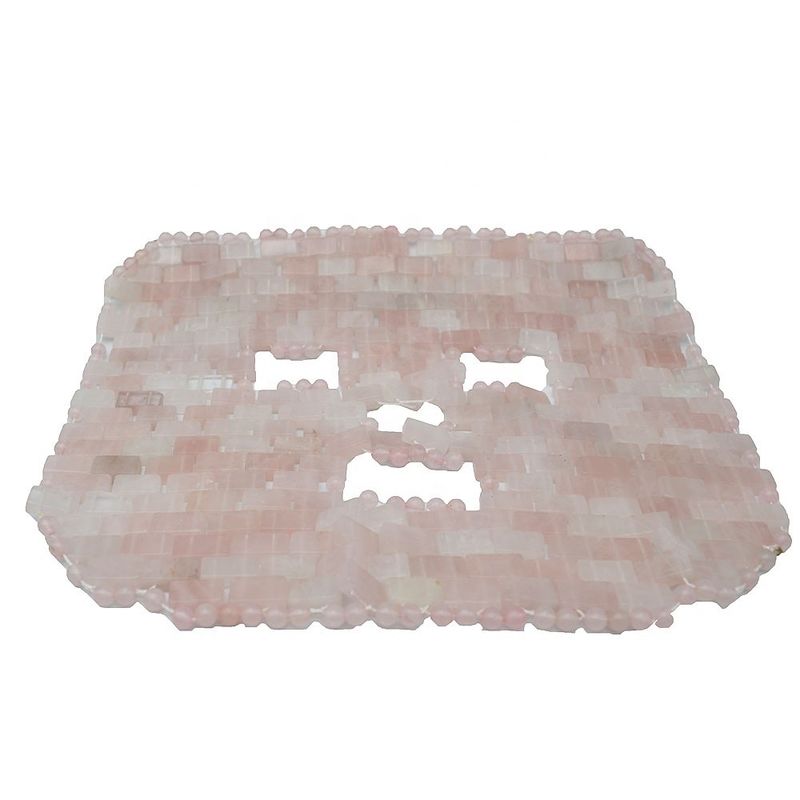 Masque facial poli en pierre précieuse naturelle en jade Masque de sommeil en rose en quartz Anti-vieillissement des yeux à chaud ou à froid à l'aide de pierre