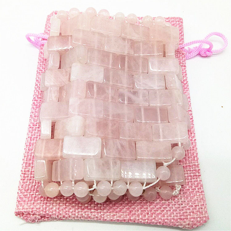 OEM Accepté Masque pour les yeux en rose rose quartz Masque de sommeil en jade pierre précieuse naturelle pour l' anti-vieillissement chaud ou froid en 2024