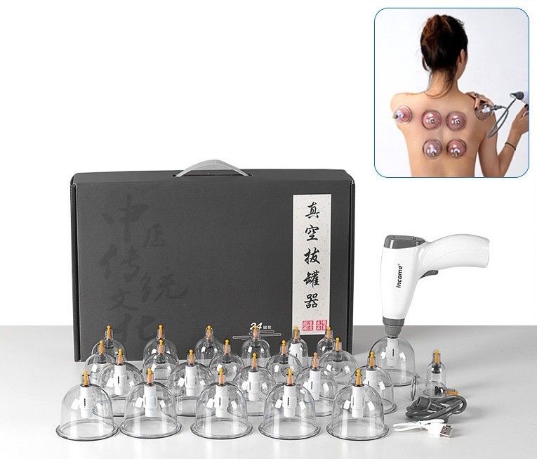 Ensemble de 24 pièces Masseur électrique à aspiration pour le massage musculaire du corps Outil de relaxation pour le traitement du méridien