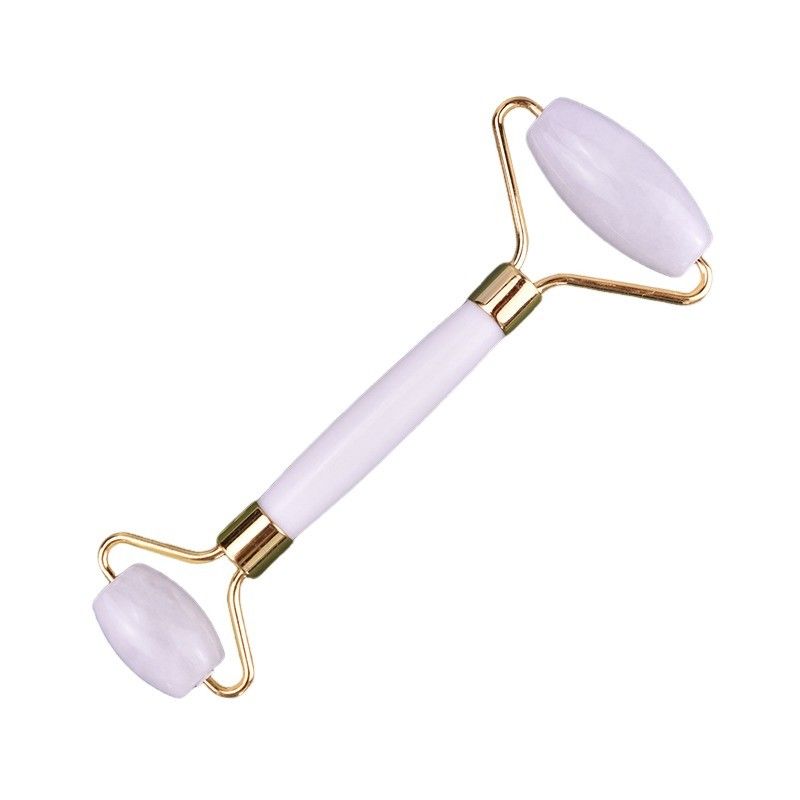 Rouleau de jade blanc naturel Masseur de beauté du visage Masseur facial outils de massage Gua Sha Anti-âge Logo personnalisé pour le massage du visage