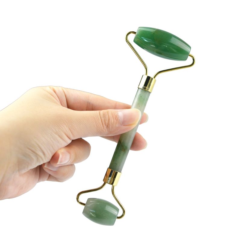 Équipement de massage du visage Rouleau vert aventurine Gua Sha Jade Rouleau de pierre Guasha pour masseur du visage