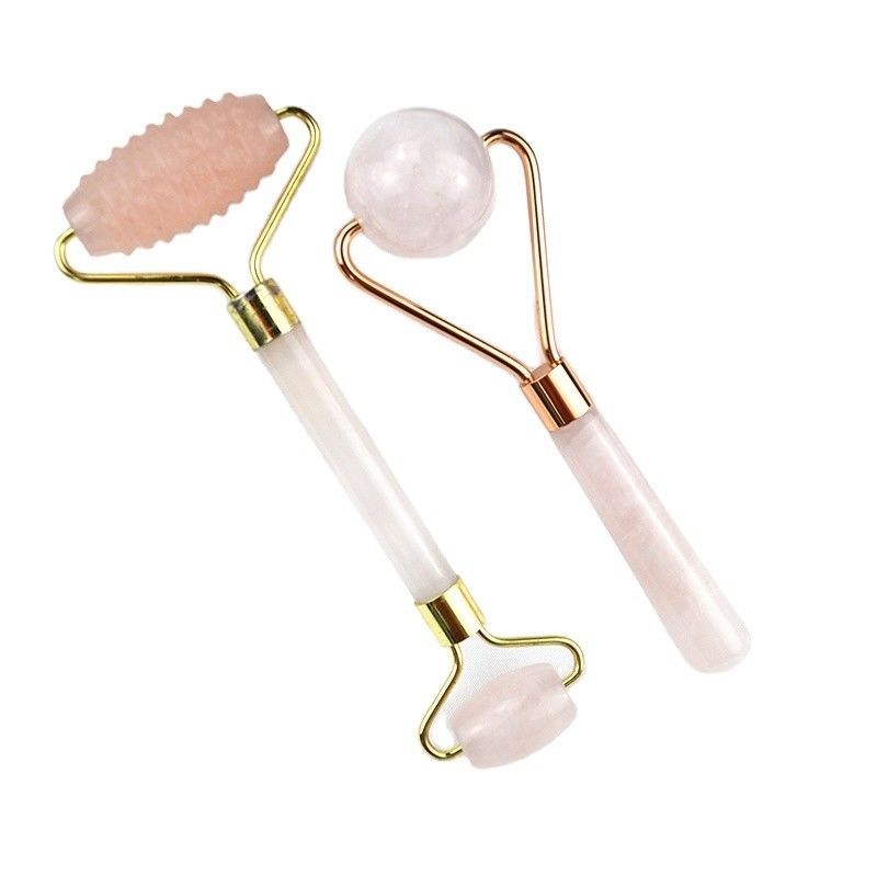 Massage musculaire Masseur facial 2024 Roux naturel Quartz Jade Rouleau Gua Sha Outils avec logo personnalisé