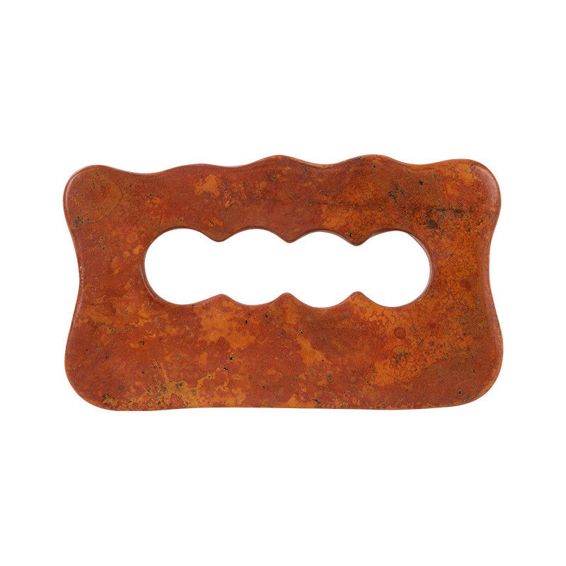 Planche de grattage de pierre Bian rouge naturel Massage du corps entier Outil Gua Sha pour la relaxation musculaire manuelle du corps et le soulagement du stress