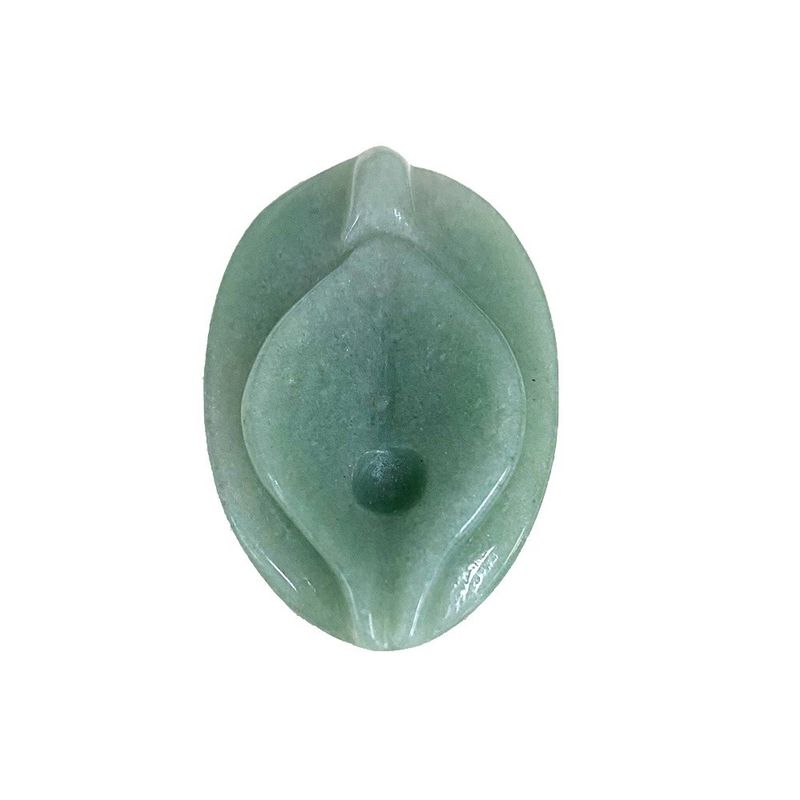 Artisanat de sculpture de vagin de jade vert guérison naturelle Fluorite Spiritualité Reiki Figurine de fleurs pour les femmes