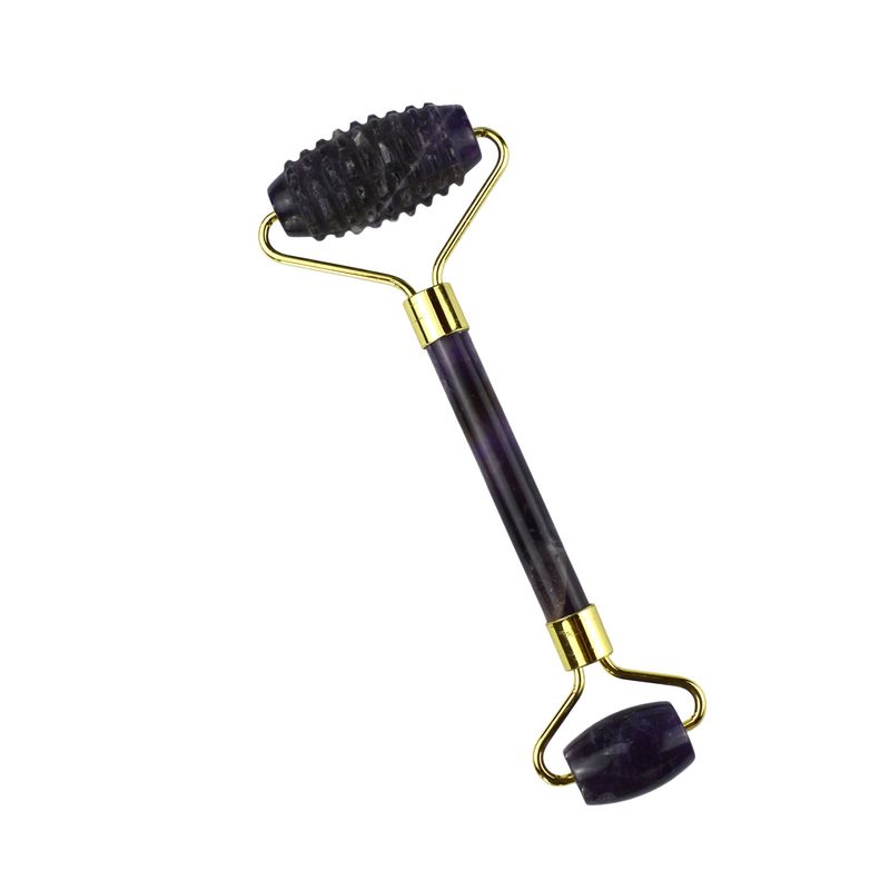 Équipement de massage du visage 2024 Améthyste Roller de Jade Facial 100% Massageur de cristal naturel Pour la peau Les yeux Le cou Outils de beauté