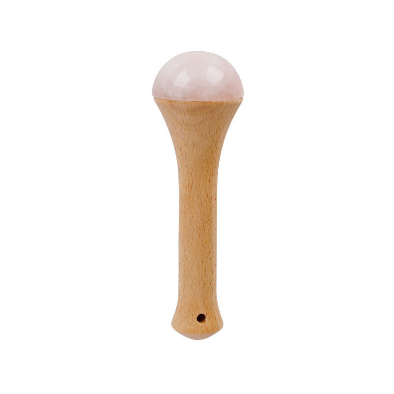 Massageur de corps Manche en bois de quartz rose pour le dragage des méridiens et le massage de relaxation de Gua Sha