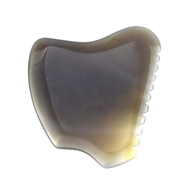 Massageur de visage Agate gris Jade Gua Sha pierre pour le massage personnalisé Outil de thérapie de grattage