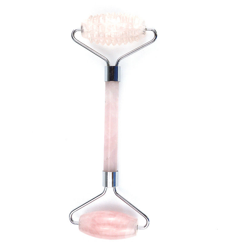 2024 Natural Rose Quartz Facial Roller Guasha Massageur à cristaux pour le massage du visage et des yeux Produits de beauté