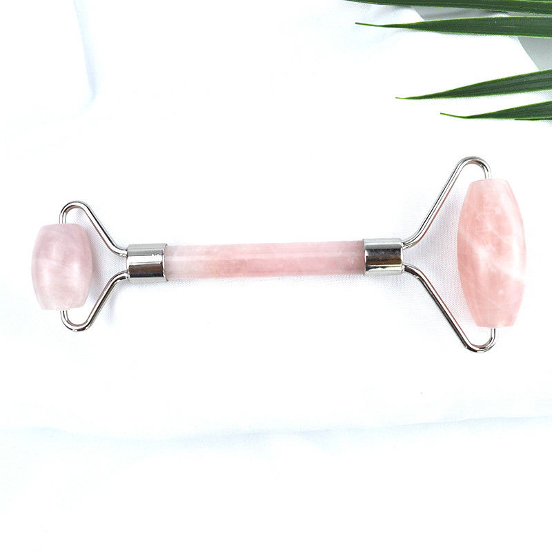 Équipement de massage du visage Rosa Rose Quartz Gua Sha Massage Roller de glace de jade naturel pour la thérapie anti-âge