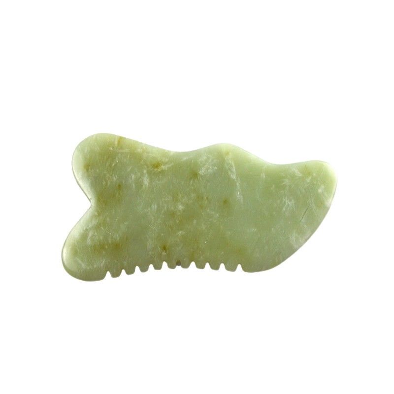 9.2*4.6cm Outil facial Gua Sha Plaque de pierre de jade Xiuyan naturel pour le traitement d'acupuncture SPA OEM / ODM Acceptable