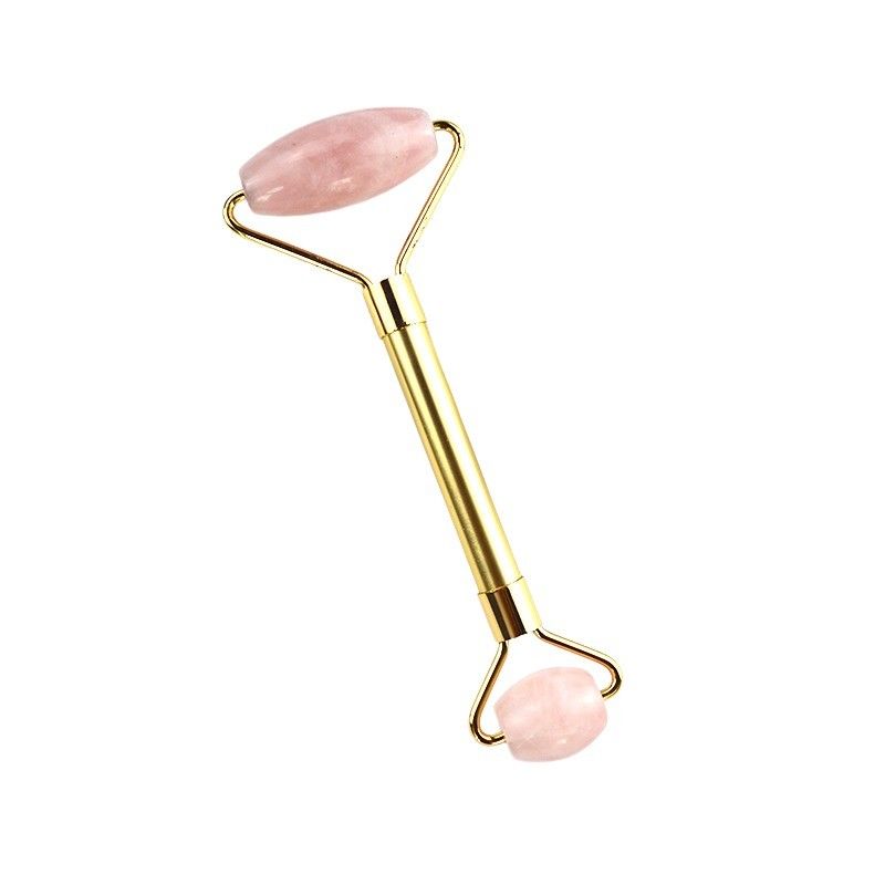 Fin de conception Rose Rose Quartz Guasha Roller Facial 100% Cristal Gua Sha Massageur pour le visage Massage du cou des yeux Outils de beauté