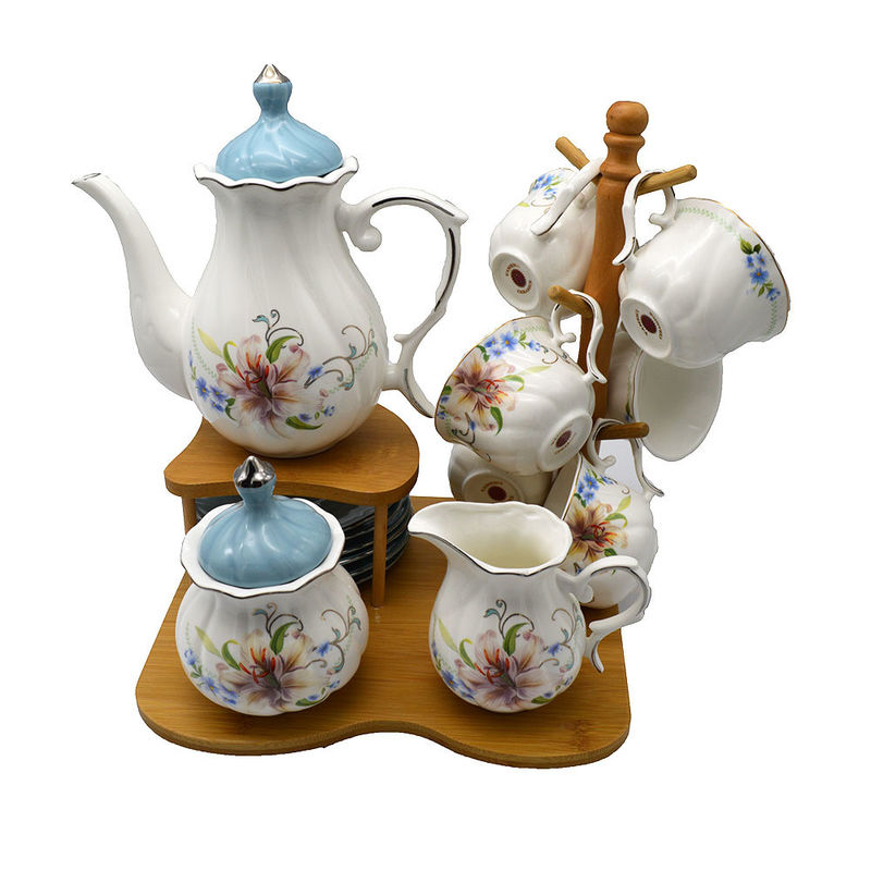 Charmant thème floral, thé en porcelaine chinoise en blanc, parfait pour les cadeaux de mariage 23*22/15*10/6.5*14.5/11*12.5cm