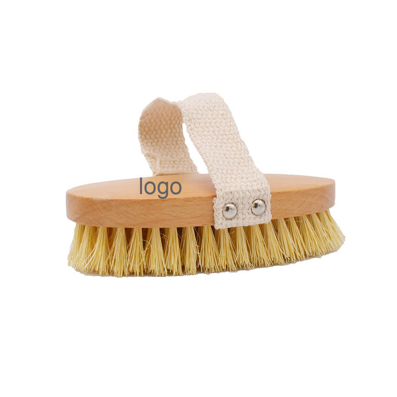 Brosse pour le corps sec Sisal Bristle pour exfolier la cellulite et masser la peau sèche en couleur bois