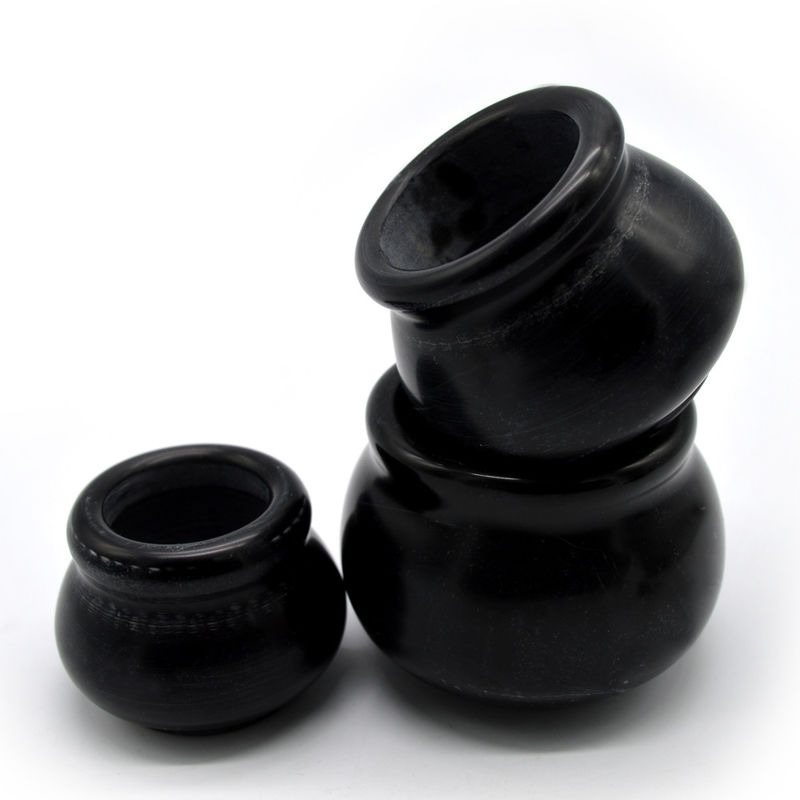 Propriétés de la médecine chinoise Appareil d'acupuncture Vacuum Cupping de feu Coupe Hijama Sets Bian Stone Noir