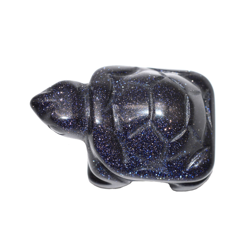 Exigence du client mystérieuse mini-figure de tortue bleue sculptée pour la décoration de la maison de vacances