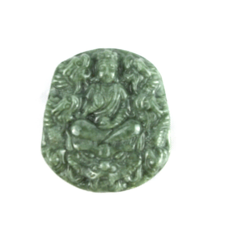 Jade Émeraude Immortel Bodhisattva Dragon Pendentif Collier Ornements Figure traditionnelle chinoise avec une caractéristique régionale