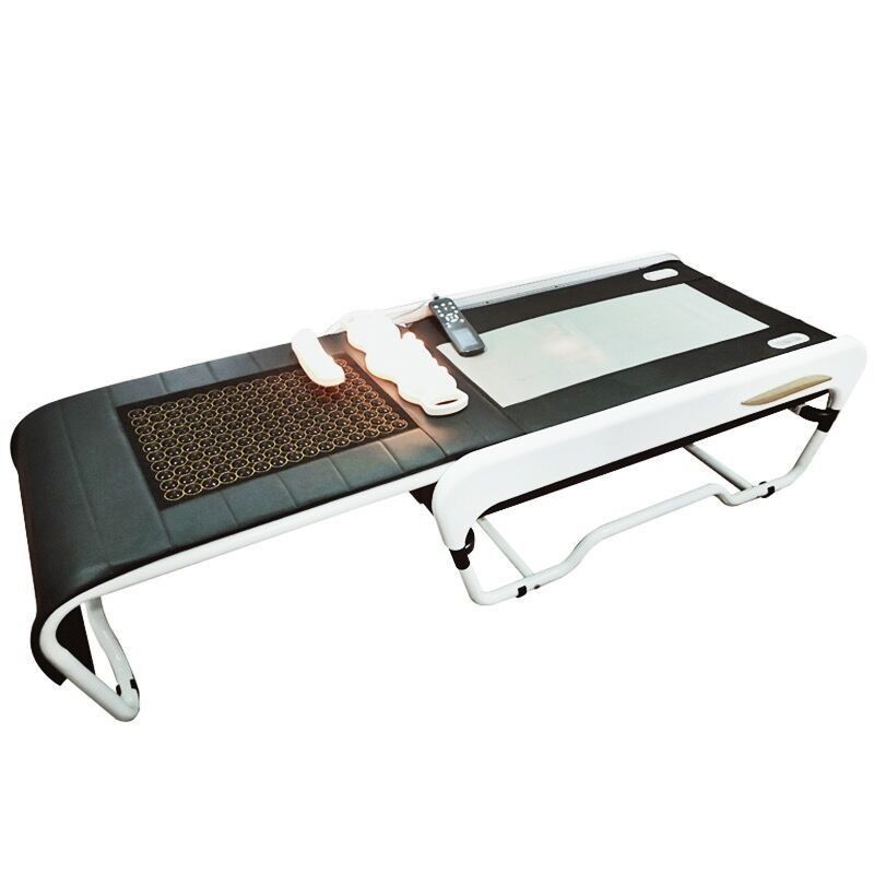 150 pierres énergétiques et lit de massage 3D pour tout le corps sur le lit de physiothérapie chaude de Jade tourmaline pliable V3
