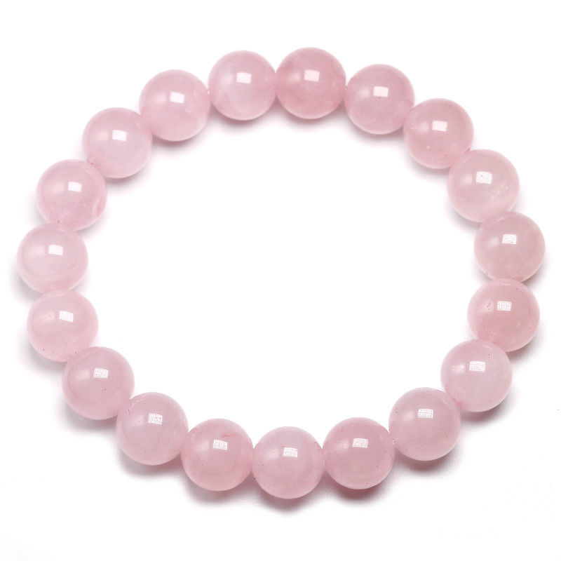 Feng Shui Rose Quartz Bracelet pour femmes Fabriqué à la main en pierre naturelle Chakra bijoux cadeau
