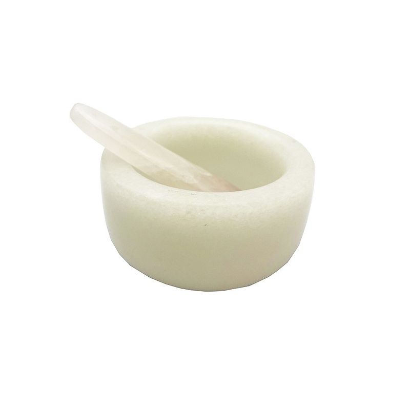 Technique Masque en jade blanc naturel poli avec cuvette et spatule pour une consistance de masque parfaite