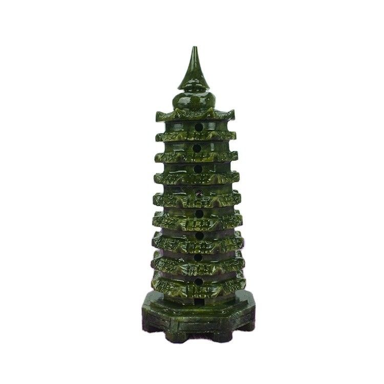 Sculpture exquise Saphir naturel Jade Wenchang Tour pour le mode de décoration Feng Shui n ° ABK-13