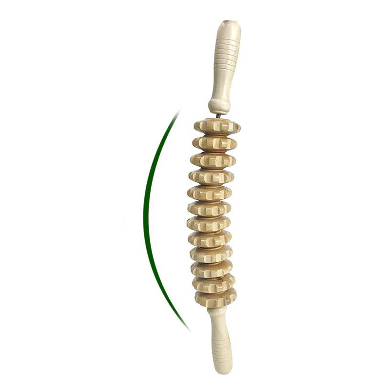 L 44cm Anti-cellulite Massage à l'aide de rouleaux en bois pour la relaxation musculaire et le soulagement de la douleur
