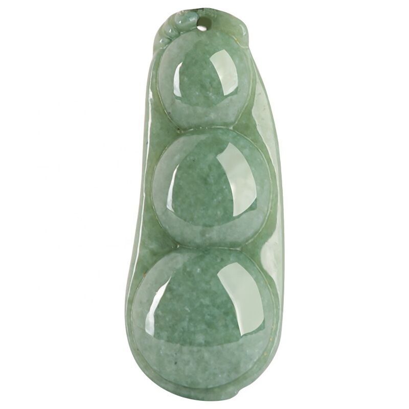 Caractéristique régionale Pendentif de jade vert naturel pour les femmes Les quatre saisons des haricots apportent chance Prospérité et amour