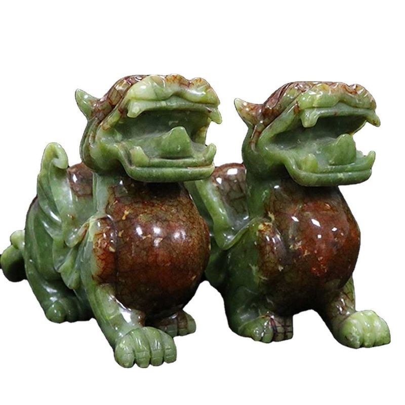 OEM ODM Jade Pixiu La mascotte chinoise de l'animal sacré chanceux en gravure de type sculpture