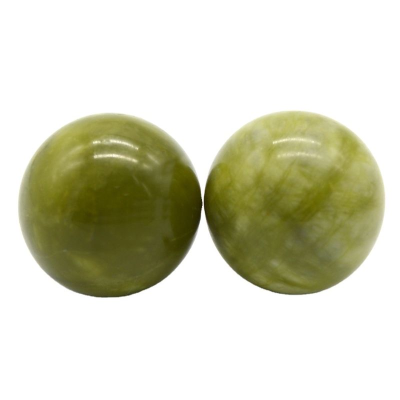 abk-116 Boules de massage à la main Pierre de massage en jade naturel Outils de massage à la main Exercice à la balle Thérapie à l'exercice Emprise