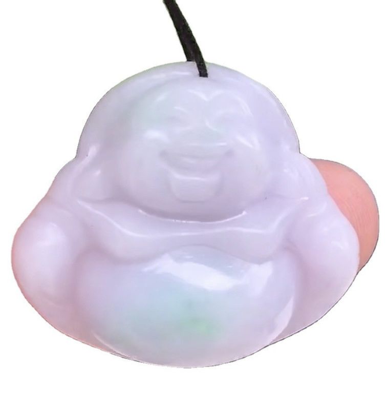 Verte Portable Naturel Birmanie Pourpre Jade Taillée Jade Riant Bouddha Pendentif Pour Les Femmes Et Les Enfants Couleur Naturelle