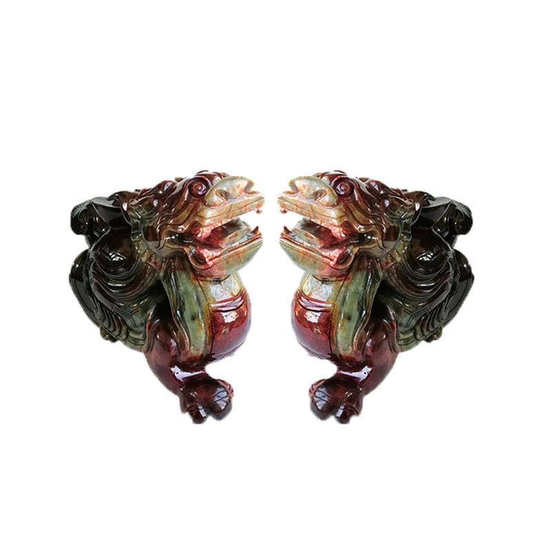 Statue de tortue de dragon sculptée en jade naturel de 40 cm, style Feng Shui pour la décoration