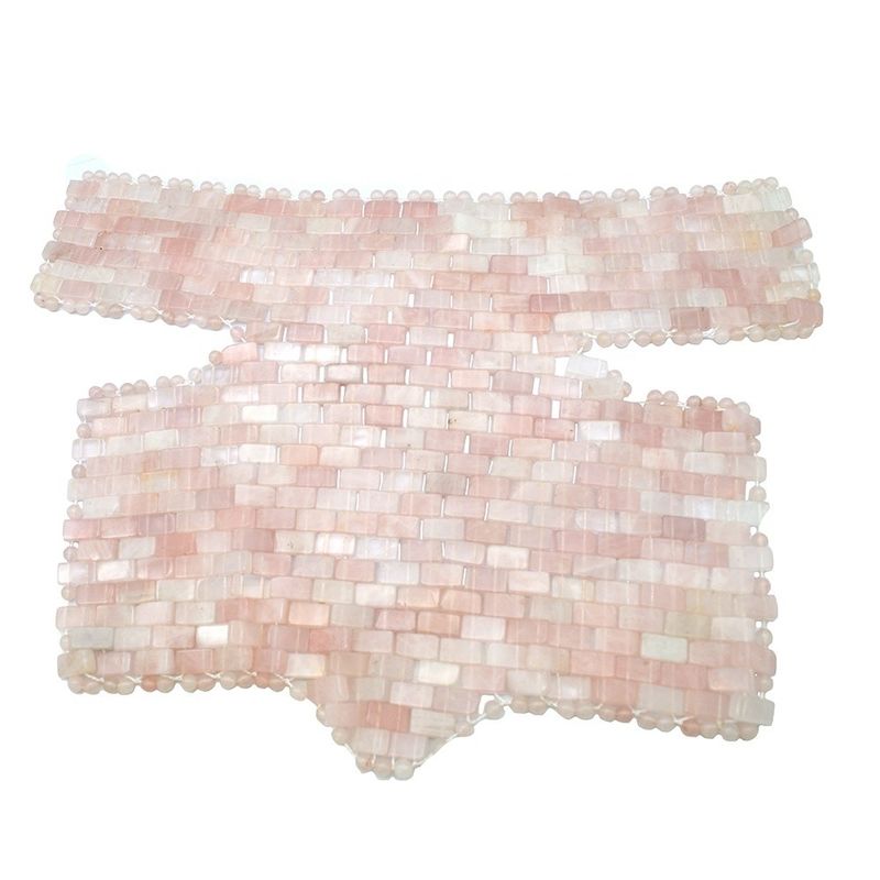 Accueil Exercice SPA Masque naturel rose cou de jade coupe de poitrine rose quartz jade refroidissement massage du sommeil thérapie pour la beauté