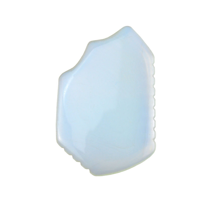 Produit de grattage de Guasha pour les soins de la peau en opalite 2024 Plaque de Gua Sha en pierre d'opale pour les soins de santé du visage et l'outil de massage du visage