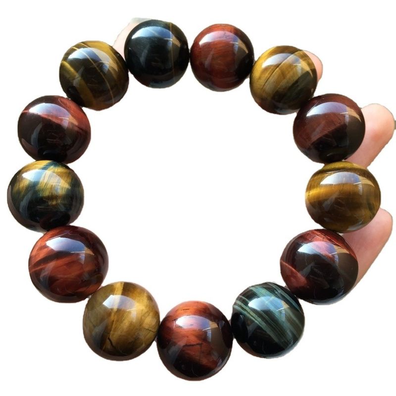 Bracelet en pierre de tigre naturel couleur exotique accessoire de mode pour les amants masculins et féminins