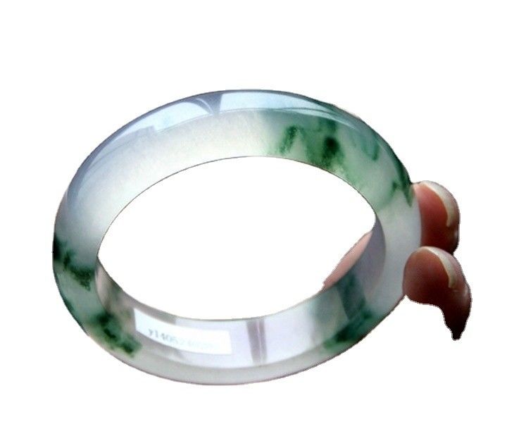 50-62 mm Autre Bracelet en jade à fleurs flottantes de jade émeraude naturel