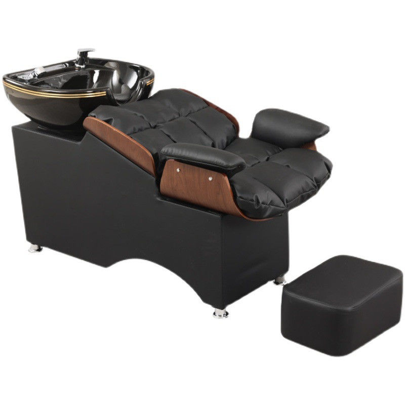 Fonction musicale Métissage de beauté à moitié allongé Lit Coiffure et lavage de cheveux Lit Soins de santé Massage siège pour salon
